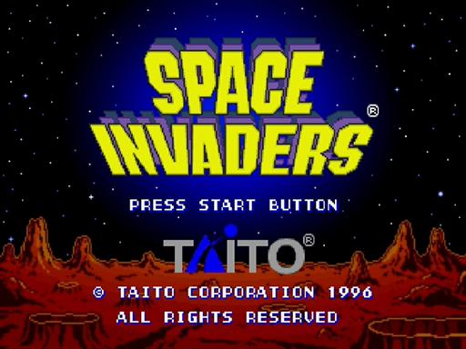 Space Invaders title screen for Sega Saturn